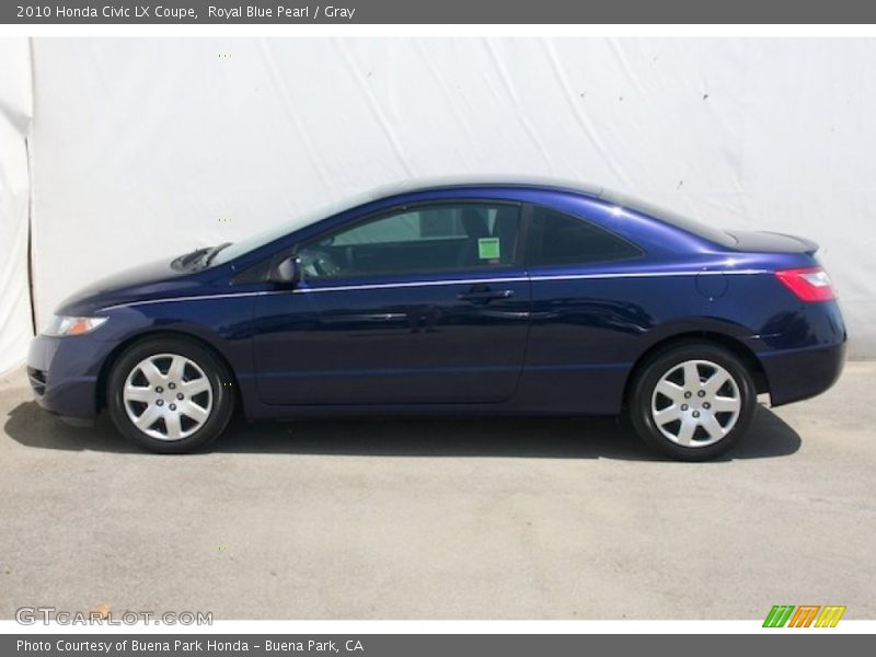 Royal Blue Pearl / Gray 2010 Honda Civic LX Coupe