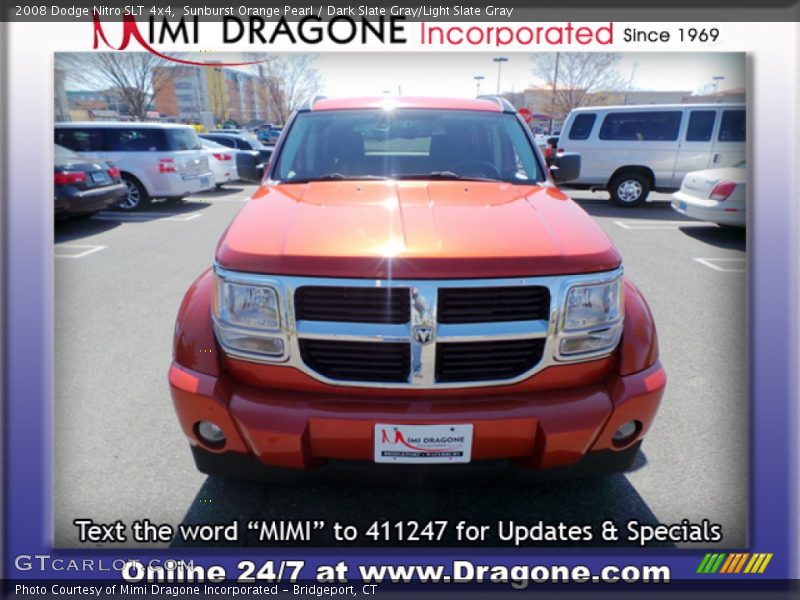 Sunburst Orange Pearl / Dark Slate Gray/Light Slate Gray 2008 Dodge Nitro SLT 4x4