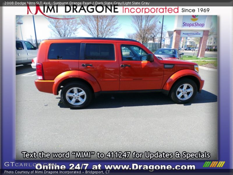 Sunburst Orange Pearl / Dark Slate Gray/Light Slate Gray 2008 Dodge Nitro SLT 4x4