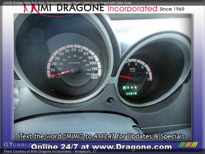 Sunburst Orange Pearl / Dark Slate Gray/Light Slate Gray 2008 Dodge Nitro SLT 4x4
