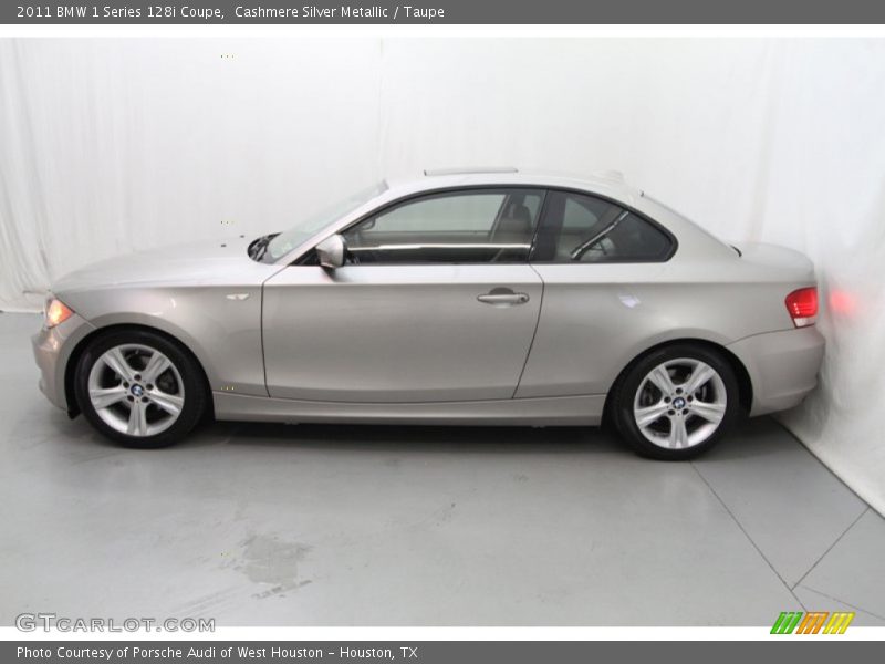 Cashmere Silver Metallic / Taupe 2011 BMW 1 Series 128i Coupe