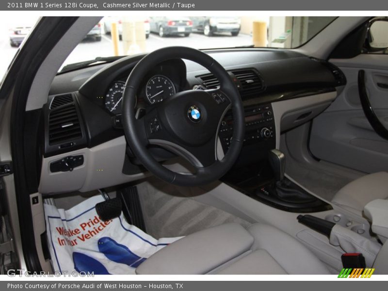 Cashmere Silver Metallic / Taupe 2011 BMW 1 Series 128i Coupe