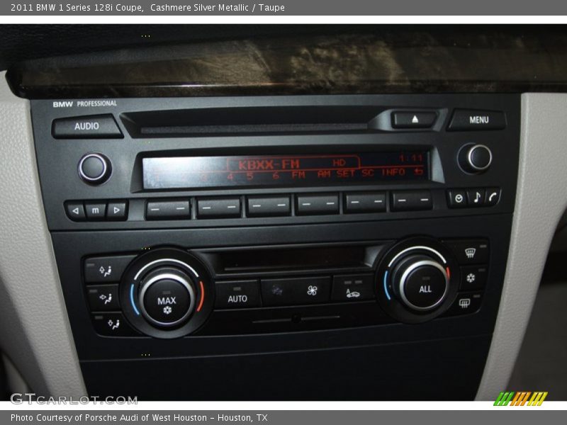 Cashmere Silver Metallic / Taupe 2011 BMW 1 Series 128i Coupe