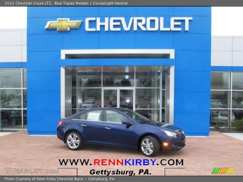 Blue Topaz Metallic / Cocoa/Light Neutral 2013 Chevrolet Cruze LTZ