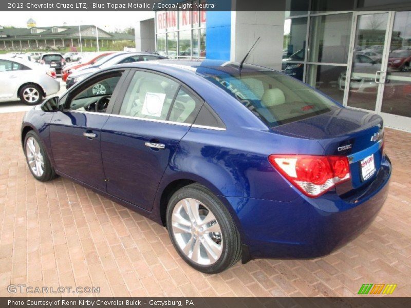 Blue Topaz Metallic / Cocoa/Light Neutral 2013 Chevrolet Cruze LTZ