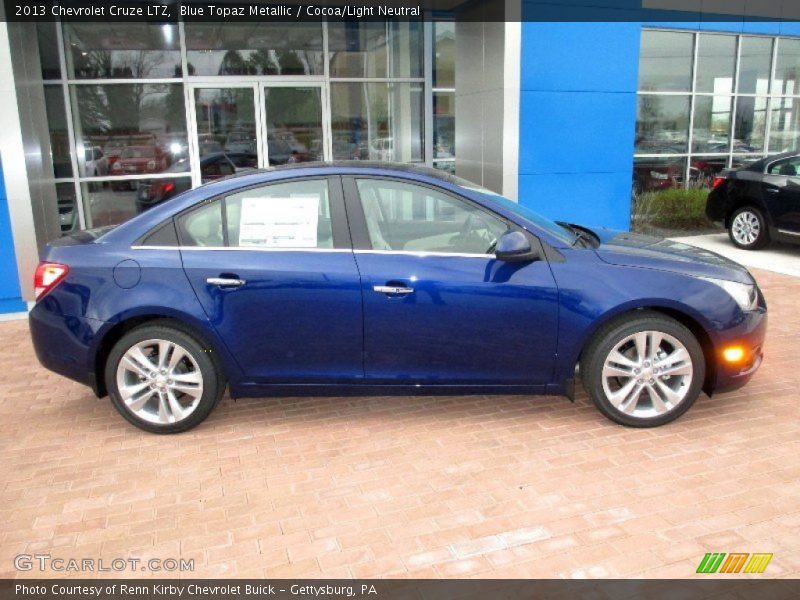 Blue Topaz Metallic / Cocoa/Light Neutral 2013 Chevrolet Cruze LTZ