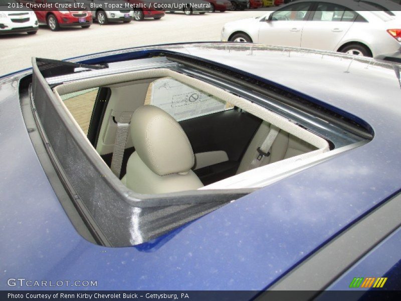 Blue Topaz Metallic / Cocoa/Light Neutral 2013 Chevrolet Cruze LTZ