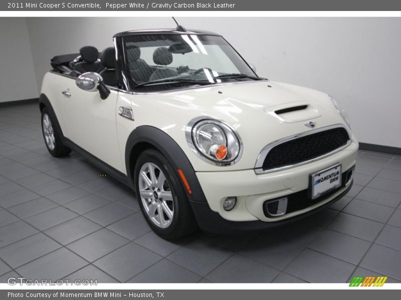 Pepper White / Gravity Carbon Black Leather 2011 Mini Cooper S Convertible