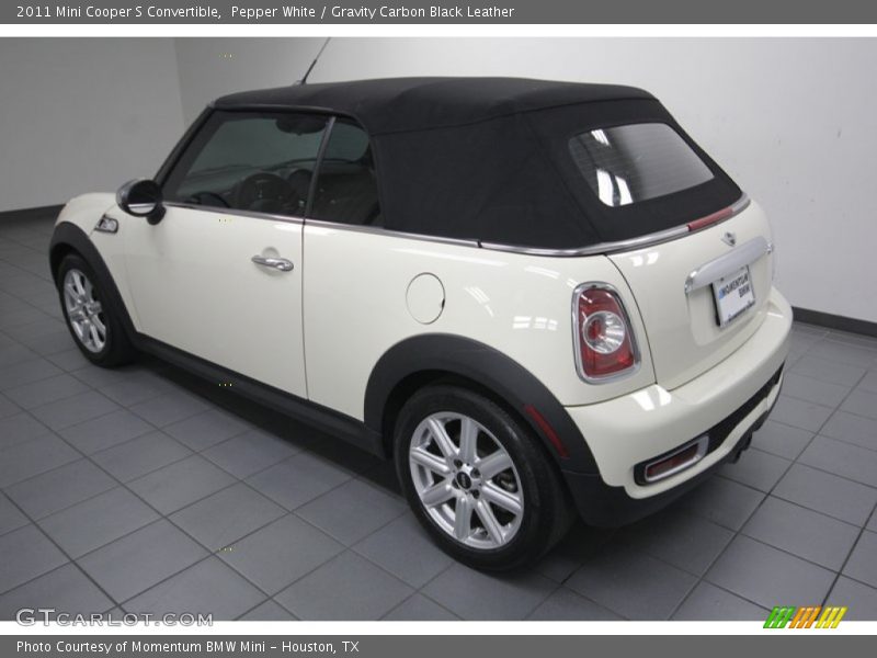 Pepper White / Gravity Carbon Black Leather 2011 Mini Cooper S Convertible