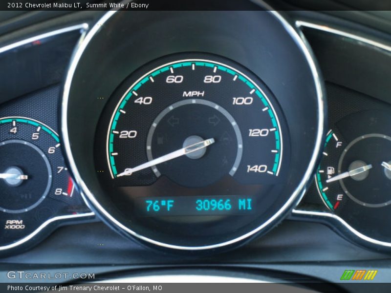 Summit White / Ebony 2012 Chevrolet Malibu LT