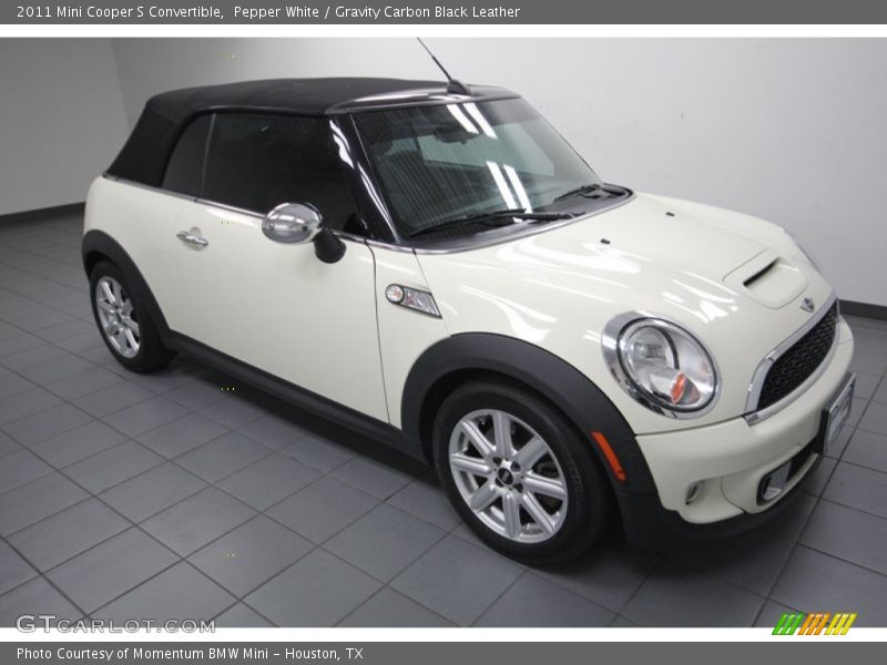 Pepper White / Gravity Carbon Black Leather 2011 Mini Cooper S Convertible