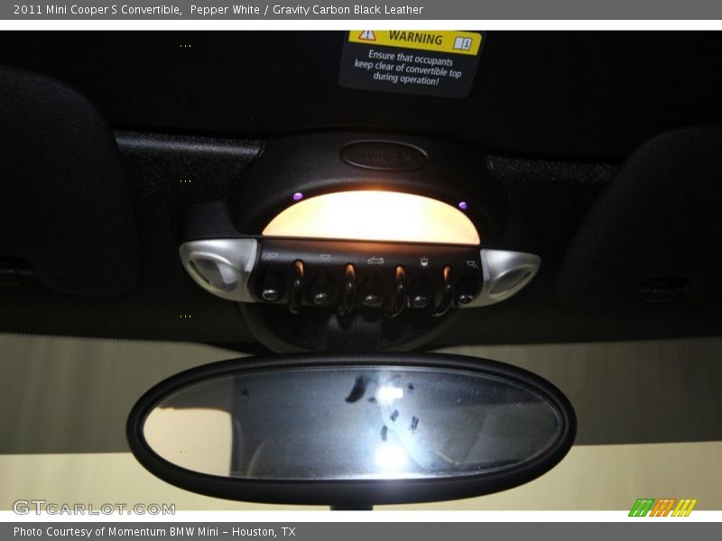 Pepper White / Gravity Carbon Black Leather 2011 Mini Cooper S Convertible