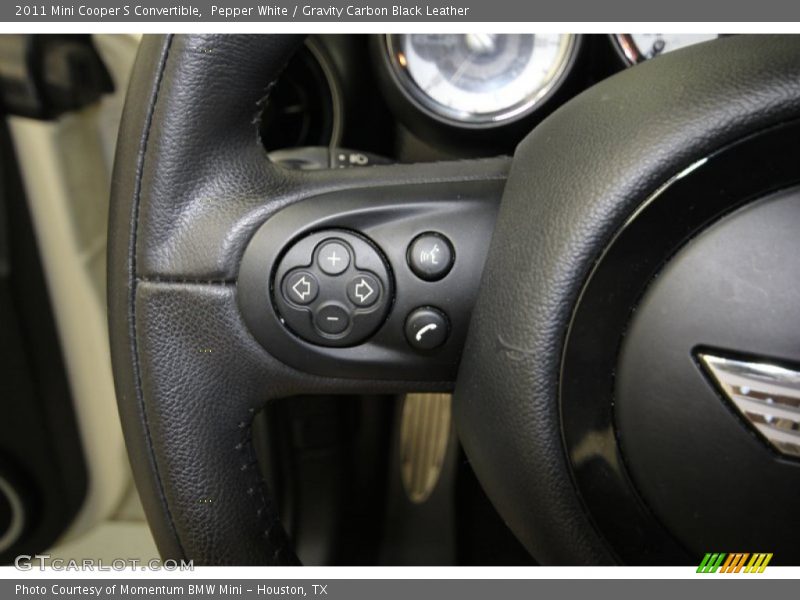 Pepper White / Gravity Carbon Black Leather 2011 Mini Cooper S Convertible