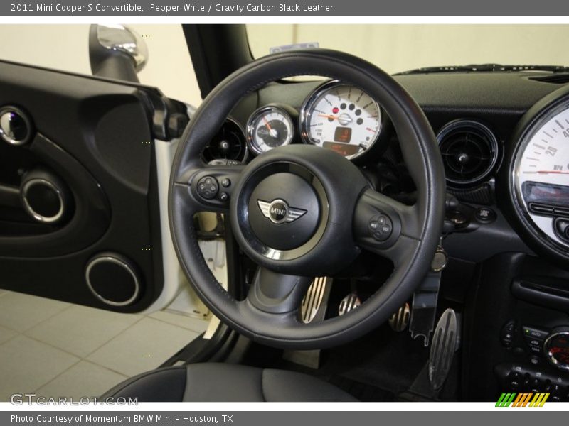 Pepper White / Gravity Carbon Black Leather 2011 Mini Cooper S Convertible