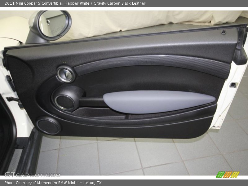 Pepper White / Gravity Carbon Black Leather 2011 Mini Cooper S Convertible