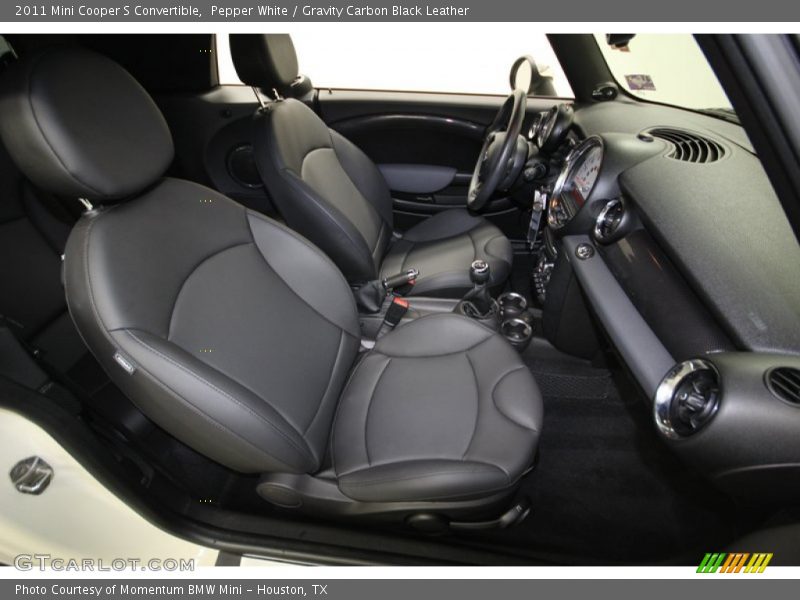 Pepper White / Gravity Carbon Black Leather 2011 Mini Cooper S Convertible