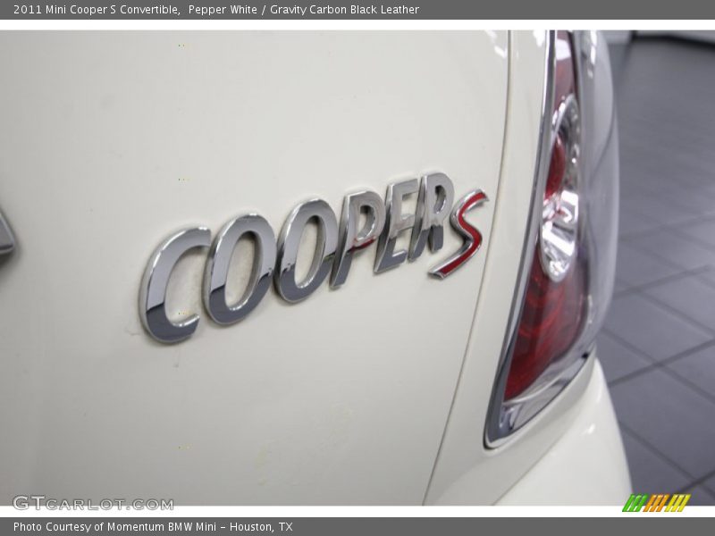 Pepper White / Gravity Carbon Black Leather 2011 Mini Cooper S Convertible