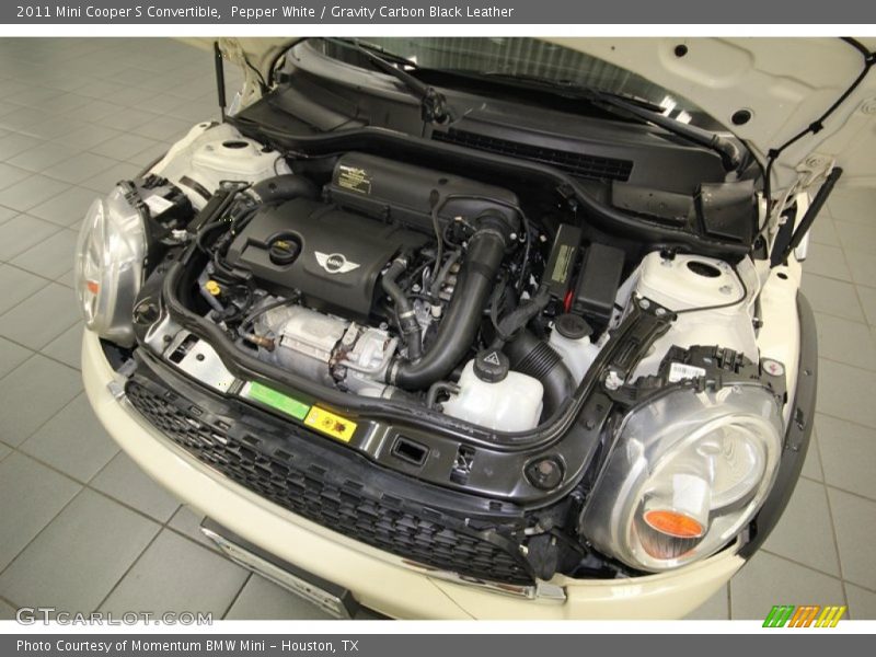 Pepper White / Gravity Carbon Black Leather 2011 Mini Cooper S Convertible