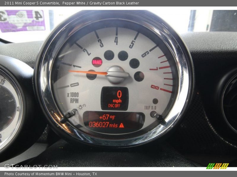 Pepper White / Gravity Carbon Black Leather 2011 Mini Cooper S Convertible