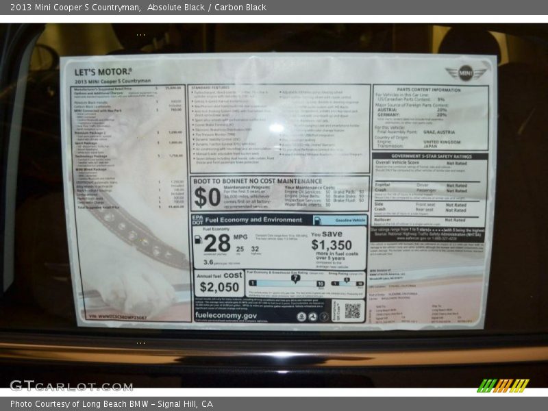 Absolute Black / Carbon Black 2013 Mini Cooper S Countryman