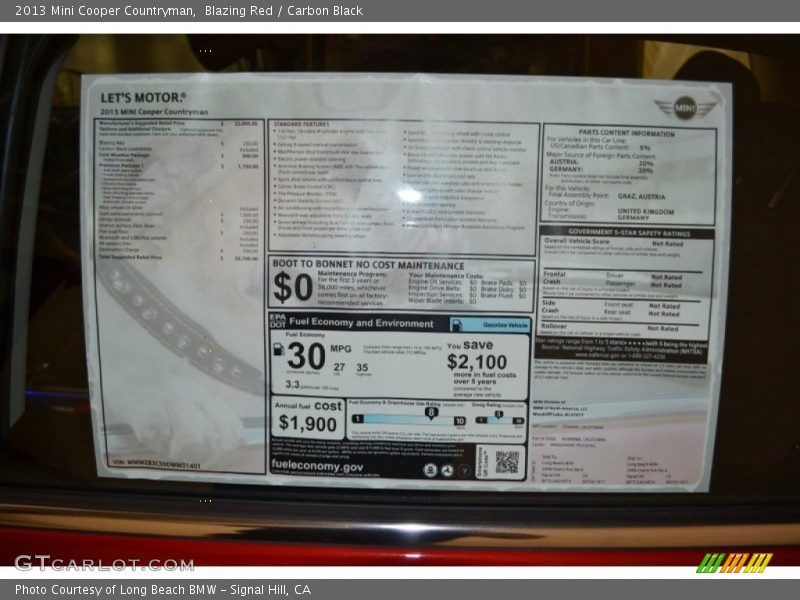 Blazing Red / Carbon Black 2013 Mini Cooper Countryman