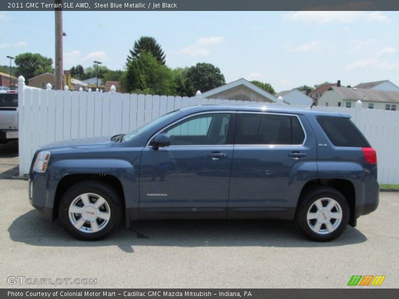 Steel Blue Metallic / Jet Black 2011 GMC Terrain SLE AWD