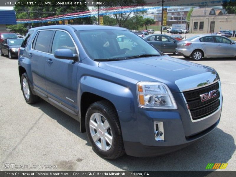 Steel Blue Metallic / Jet Black 2011 GMC Terrain SLE AWD