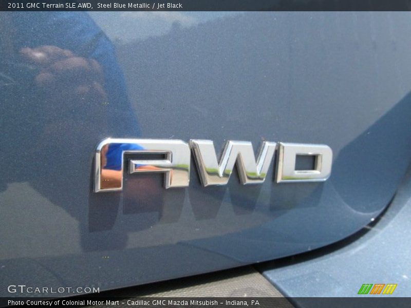 Steel Blue Metallic / Jet Black 2011 GMC Terrain SLE AWD