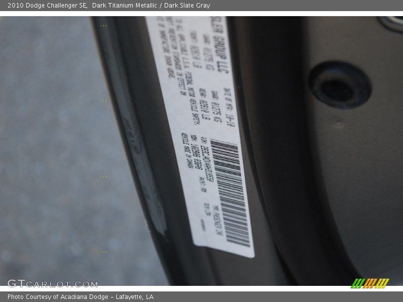 Dark Titanium Metallic / Dark Slate Gray 2010 Dodge Challenger SE