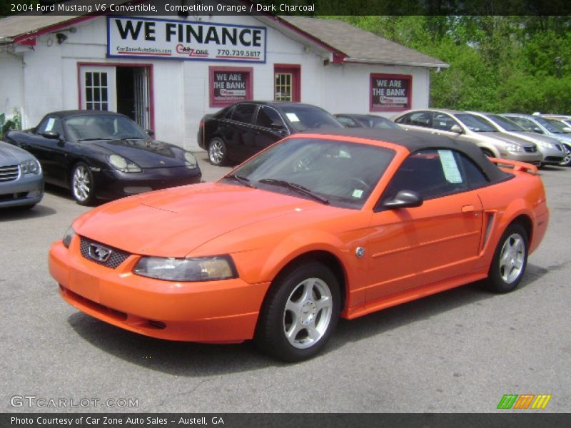 Competition Orange / Dark Charcoal 2004 Ford Mustang V6 Convertible