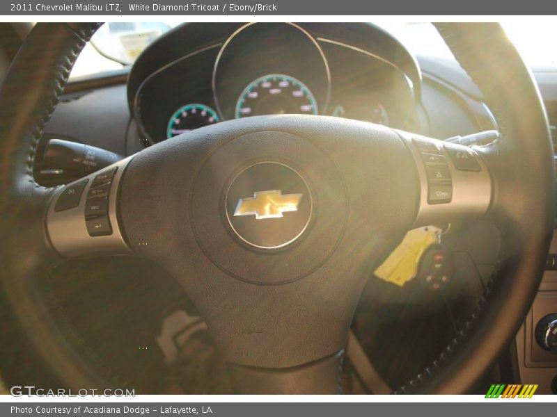 White Diamond Tricoat / Ebony/Brick 2011 Chevrolet Malibu LTZ