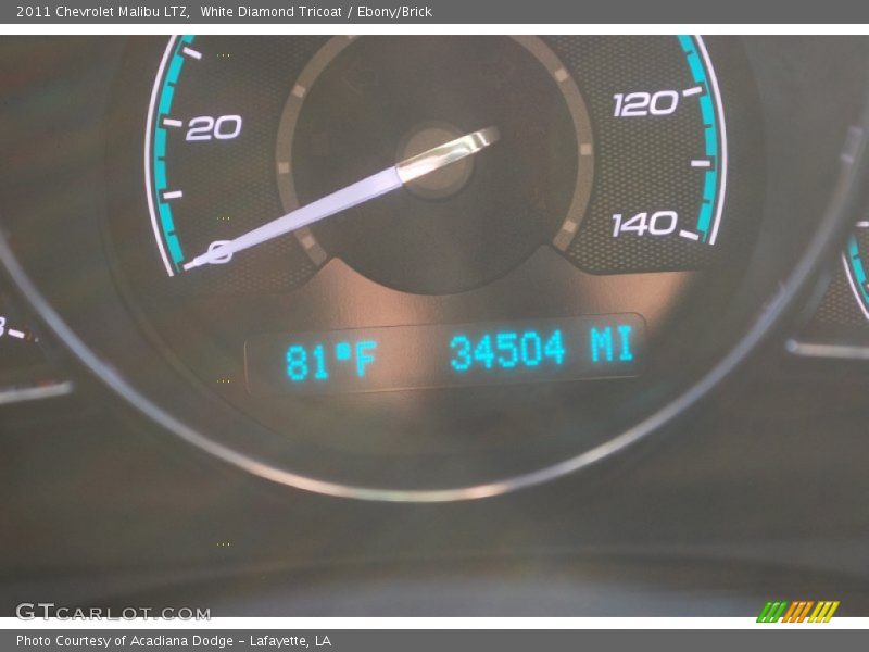 White Diamond Tricoat / Ebony/Brick 2011 Chevrolet Malibu LTZ