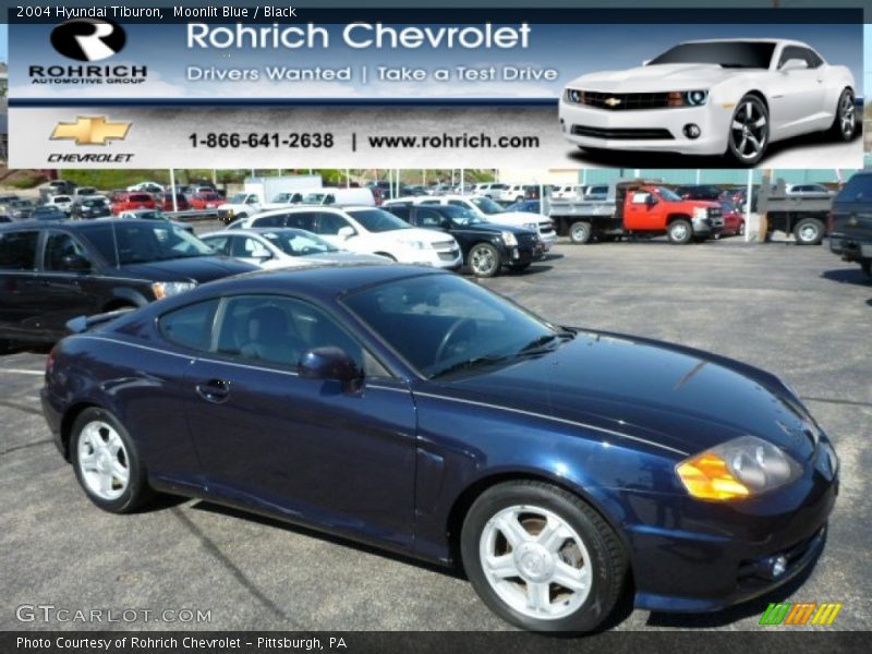 Moonlit Blue / Black 2004 Hyundai Tiburon