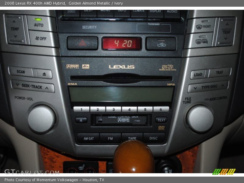 Controls of 2008 RX 400h AWD Hybrid