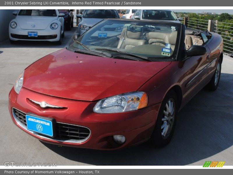 Inferno Red Tinted Pearlcoat / Sandstone 2001 Chrysler Sebring LXi Convertible