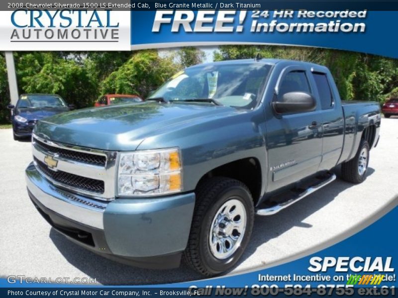 Blue Granite Metallic / Dark Titanium 2008 Chevrolet Silverado 1500 LS Extended Cab