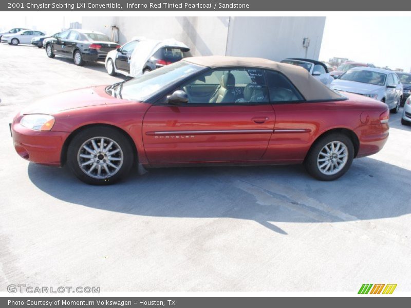 Inferno Red Tinted Pearlcoat / Sandstone 2001 Chrysler Sebring LXi Convertible