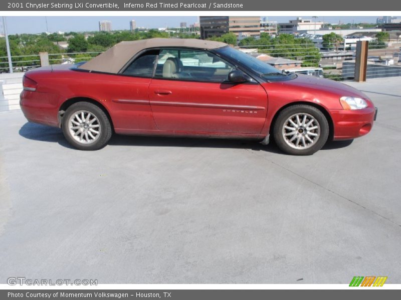 Inferno Red Tinted Pearlcoat / Sandstone 2001 Chrysler Sebring LXi Convertible