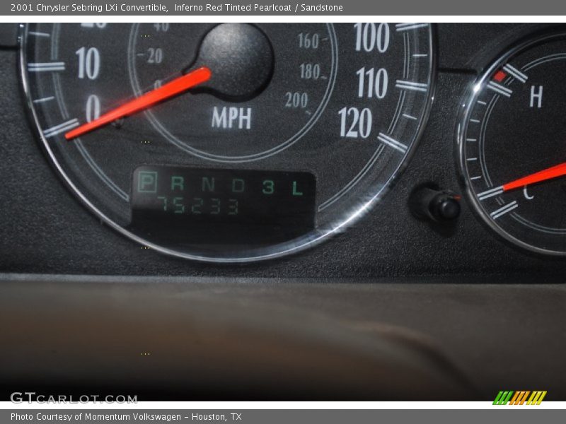 Inferno Red Tinted Pearlcoat / Sandstone 2001 Chrysler Sebring LXi Convertible