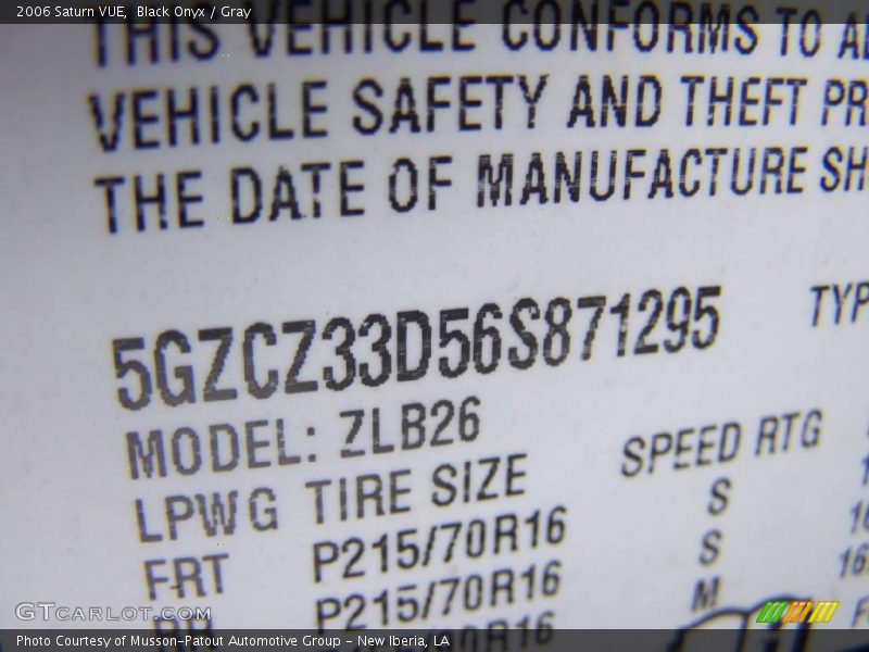 Black Onyx / Gray 2006 Saturn VUE