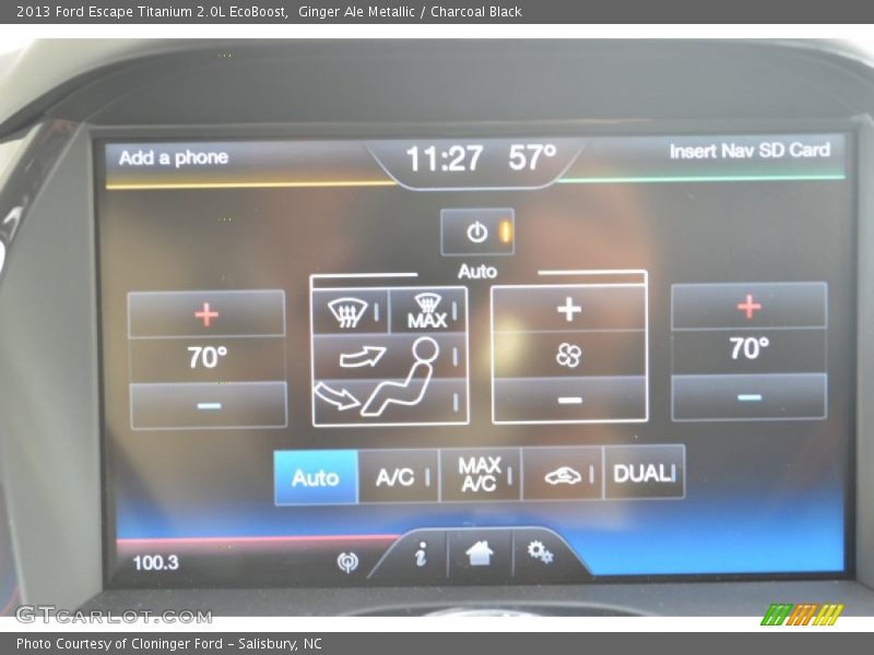 Ginger Ale Metallic / Charcoal Black 2013 Ford Escape Titanium 2.0L EcoBoost