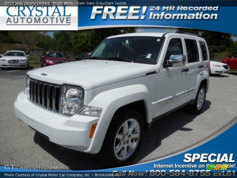 Bright White / Dark Slate Gray/Dark Saddle 2011 Jeep Liberty Limited