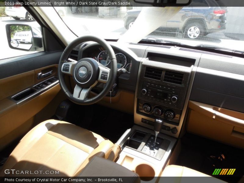 Bright White / Dark Slate Gray/Dark Saddle 2011 Jeep Liberty Limited