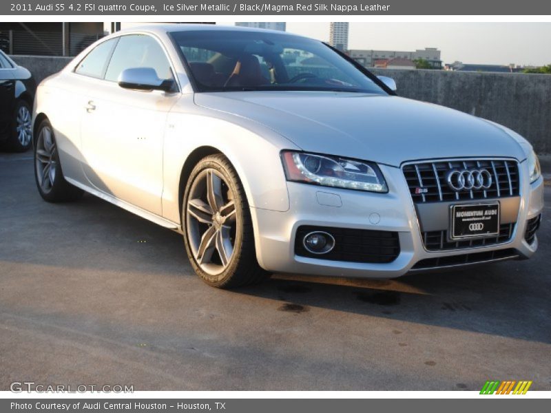 Ice Silver Metallic / Black/Magma Red Silk Nappa Leather 2011 Audi S5 4.2 FSI quattro Coupe