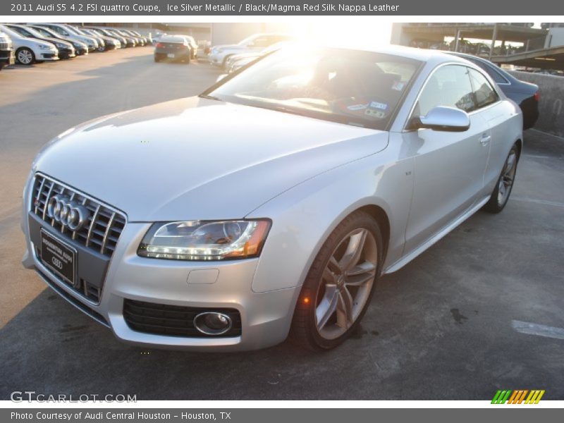 Ice Silver Metallic / Black/Magma Red Silk Nappa Leather 2011 Audi S5 4.2 FSI quattro Coupe