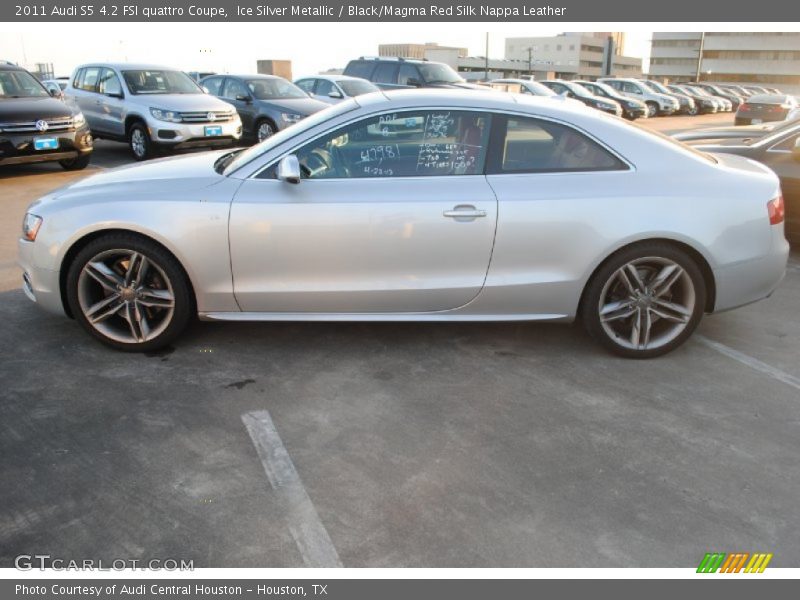 Ice Silver Metallic / Black/Magma Red Silk Nappa Leather 2011 Audi S5 4.2 FSI quattro Coupe