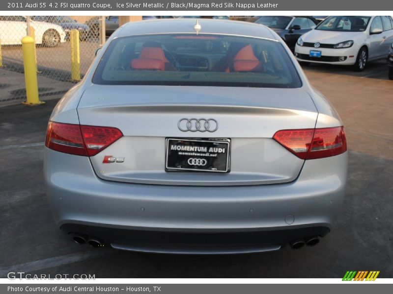 Ice Silver Metallic / Black/Magma Red Silk Nappa Leather 2011 Audi S5 4.2 FSI quattro Coupe