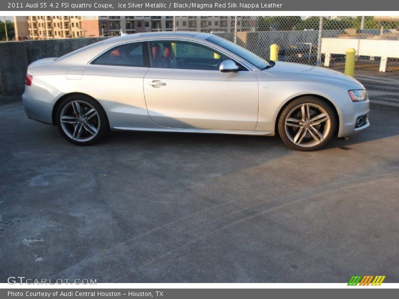 Ice Silver Metallic / Black/Magma Red Silk Nappa Leather 2011 Audi S5 4.2 FSI quattro Coupe