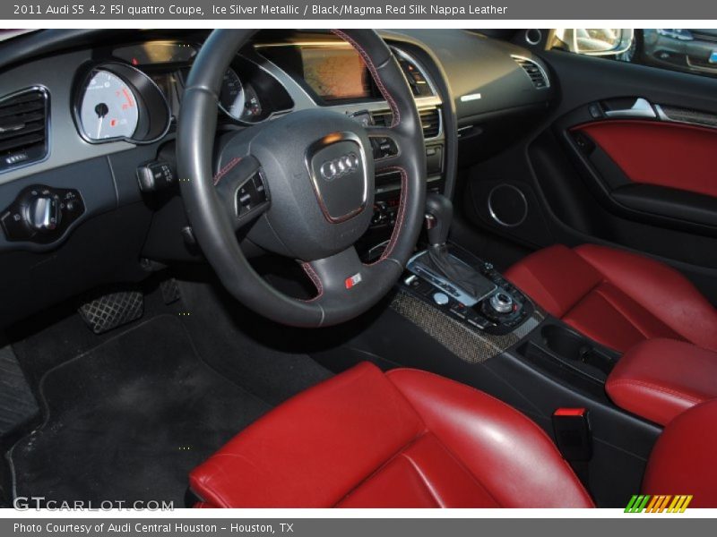 Ice Silver Metallic / Black/Magma Red Silk Nappa Leather 2011 Audi S5 4.2 FSI quattro Coupe