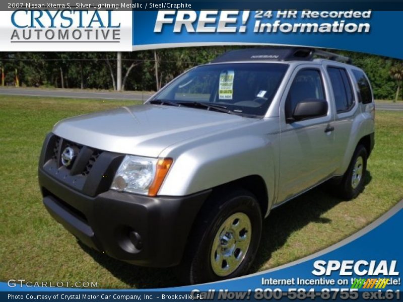 Silver Lightning Metallic / Steel/Graphite 2007 Nissan Xterra S